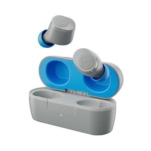 Skullcandy Jib True 2 Kabelloser In-Ear Kopfhörer, 32 Std. Akkulaufzeit, Mikro, Kompatibel mit iPhone, Android und Bluetooth-Geräten – Hellgrau/Blau