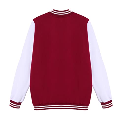 Image of Mowbeat Women Baseball Jacket Varsity Uniform Unisex Adult Long Sleeve Casual Loose Cardigan Men's Track Jacket