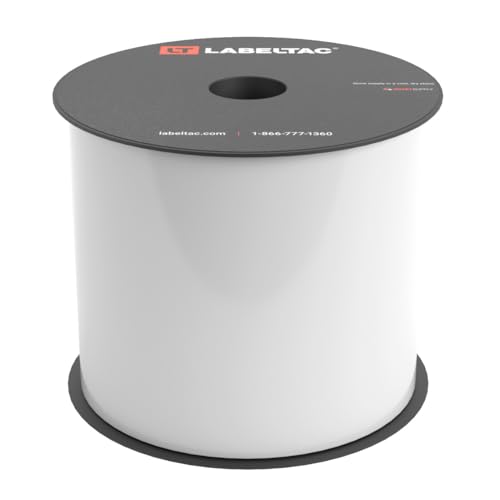 LabelTac Indoor/Outdoor Vinyl Label Supply, Industrial Label Tape for LabelTac 4 & Pro X Printers, Durable Facility & Warehouse Label Material - White, 4in x 150ft