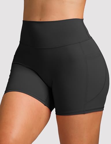 Olmlmt Biker Shorts Women with Pockets High Waisted Tummy Control Butt Lifting Workout Gym Running Yoga Shorts2