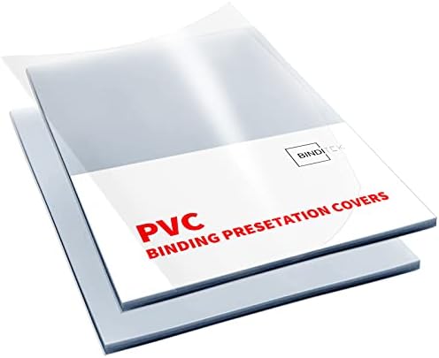 Binditek 200 Pack Clear PVC Binding Presentation Covers,6 Mil Report Cover for Business Documents, School Projects 8-1/2 x 11 Inches, Letter Size