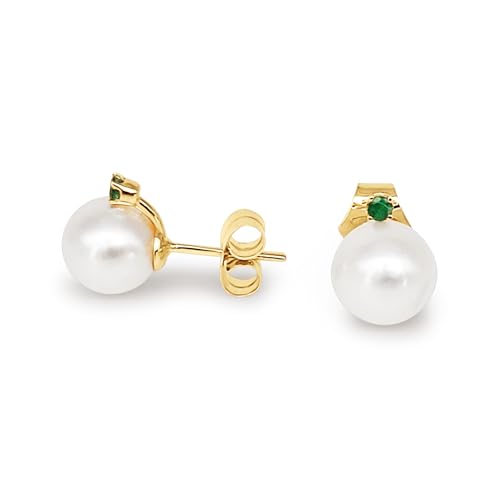 Boucles d'oreilles perles de culture 8mm en argent massif et fermoir sécurité