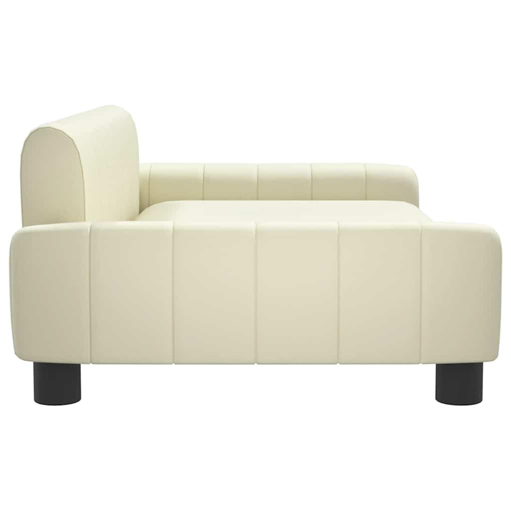 vidaXL Kindersofa, Couch für Kinder, Kindercouch mit runden Kanten, Kindersessel Minisofa Polstersofa Kindermöbel Sofa Kinderzimmer, Creme Kunstleder