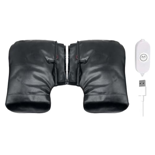 Orejeras calefactadas para manillar de motocicleta, 3 niveles, calefacción eléctrica, guantes de manillar de carga USB, reflectantes, para MTB, motocicleta y scooter