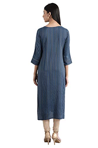 Image of Aurelia Women's Rayon Geometric Straight Kurta