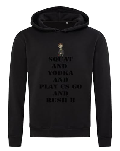 Sweat à capuche Squat and Vodka noir coton mélangé XS pour ne plus choisir entre style et confort