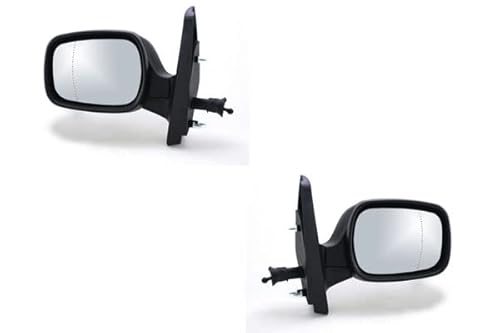 Johns, Apto para Renault Kangoo espejo retrovisor exterior FC0/KC0 09/01 – Set izquierdo y derecho, color negro