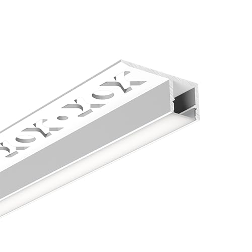 G.W.S® Silver Plaster-ln Trimless Recessed LED Aluminium Profile (124), 1-Pack Aluminium Channel for LED Strip Light, 1 Metre 32.5mmx13.3mm