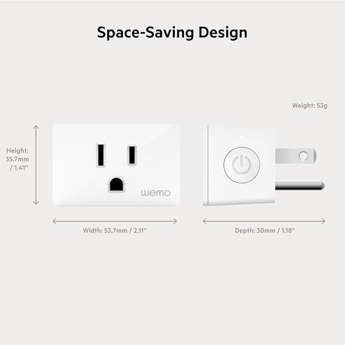 Wemo Smart Plug with Thread Outlet for Apple HomeKit Products Lighting Gadgets Works W Apple iPhone only Easy — view 6