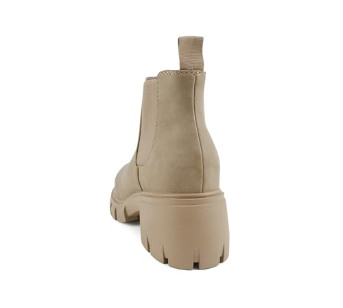 Image of Soda PIONEER ~ Women Lug Sole Mid Heel Chelsea Fashion Ankle Bootie w /Double Elastic Gore