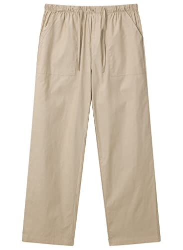 FANARCHER Men’s Cotton Linen Pants Drawstring Loose Beach Pants with Pockets2