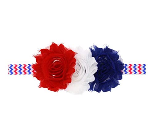 Baby Girl Headband Bows Flower Hair Band Accessories Headwear for 4th of July Infant Toddler Red White Blue Headband TS-FD13 (Simple, One Size)
