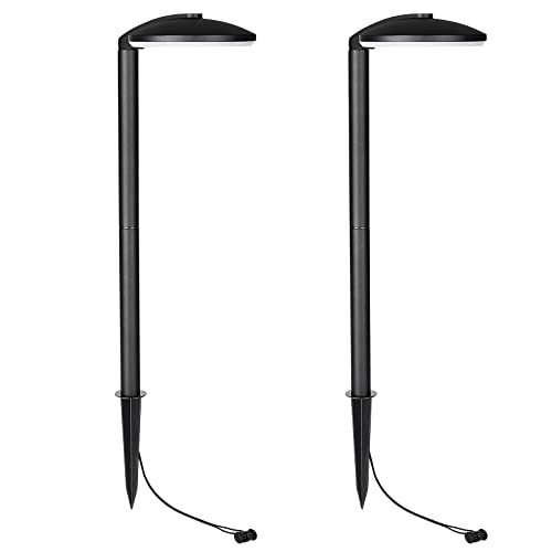 Mulandi 2.5W Low Voltage Landscape Path Lights, 12V 250 Lumen Outdoor Light, Aluminum Body And Frost Shade With Plastic Spike, 3000K Warm White For Walkway, Driveway, Yard, Patio Lawn Lamp #TOP1