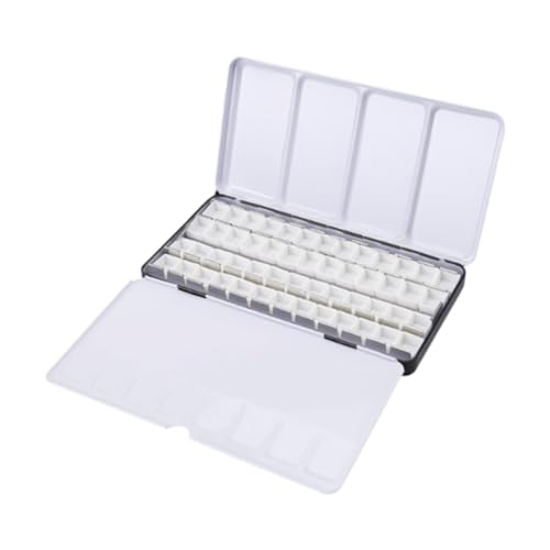 Paleta de de Hierro, Vacía, Ligera Y Plegable. Caja para Mezclar Colores de, óleos Y Pinturas, 52 Medias Sartenes