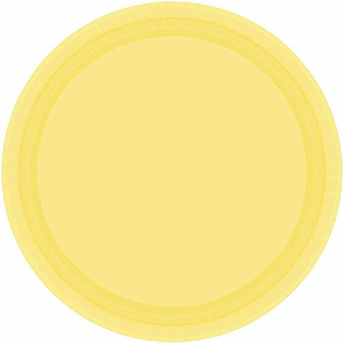 Pratos de papel redondos amarelos claros - 6,75 (pacote com 20) - perfeitos para festas, celebrações e piqueniques