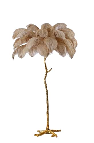 Lampa podłogowa Feather, 1.2m 1.7m lekka luksusowa żywica strusie pióro księżniczka pokój lampa podłogowa, romantyczna sypialnia księżniczki, nocna lampa podłogowa, lampa ze strusich piór do sypialni,
