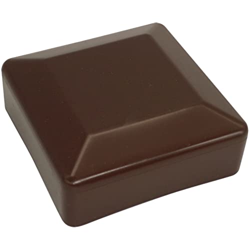 SKIR'CO (20 unidades) Tapones cuadrados de 70 x 70 mm, tapas de plástico marrón para postes de valla, color marrón RAL 8028