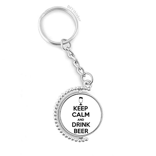 Llavero Keep Calm de metal rotativo con cadena y llavero para colgar mochilas