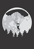 Notizbuch A5 kariert mit Softcover Design: Skydiver Fallschirm Springer Vollmond Logo Fallschirmsprung: 120 karierte DIN A5 Seiten