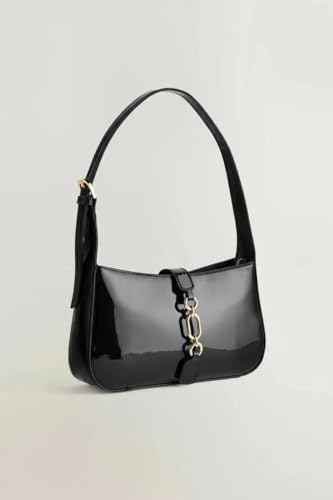 Image of Premium PU Leather Sling Bag for Women | Elegant Chain Strap Crossbody Handbag | Stylish Small Shoulder Purse with Magnetic Button Closure