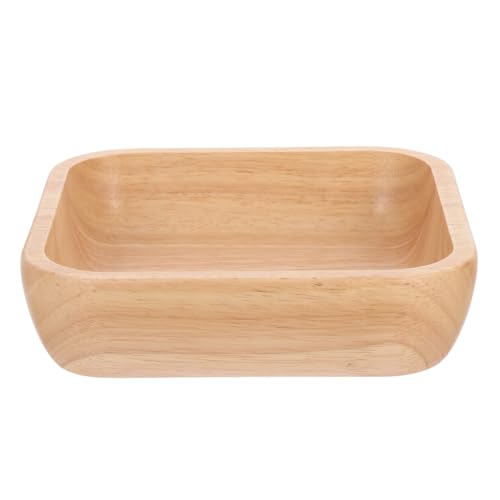 Bol en bois carré pour fruits et salades récipient lisse résistant restaurant - 2