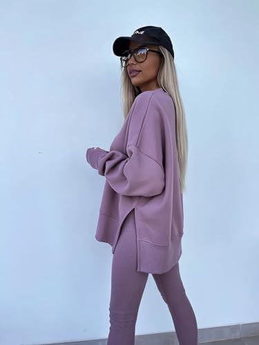 Ensemble sweatshirt et leggings coupe ample pour camoufler les formes avec style - 7