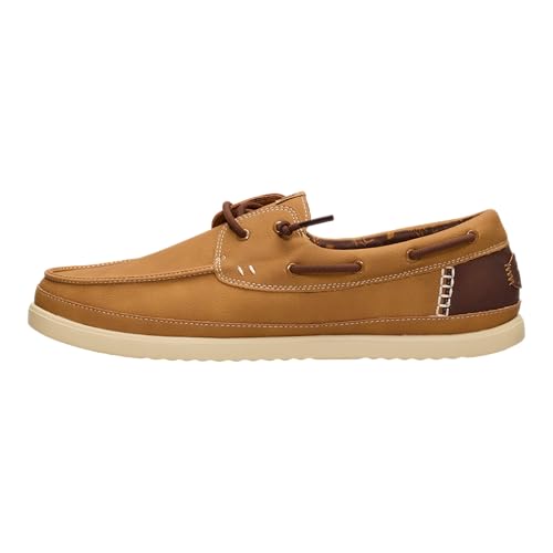 HEYDUDE Men’s Harbor Lo Classic Boat Shoe | Bone Brown/Multi Size 13 | Lightweight Slip-On Loafer...
