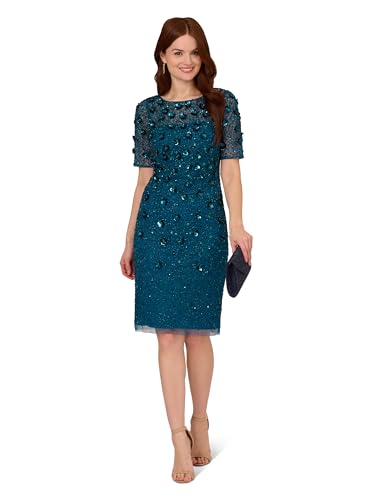 Image of Adrianna Papell Womens Beaded Cocktail Dress