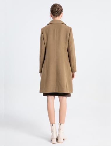 Minibee Women's Trench Coats Winter Wool Peacoat Warm Double Breasted Pea Coat Lapel Jacket Outwear3