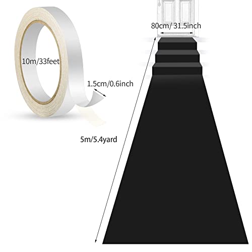 Carpet Runner Rug 55Gsm Thickness With 1 Piece Carpet Tape For Wedding Christmas Xmas Thanksgiving Outdoor Accessories, Wedding Party Hallway Rug (Black, 2.6 X 16.4 Feet) #TOP1