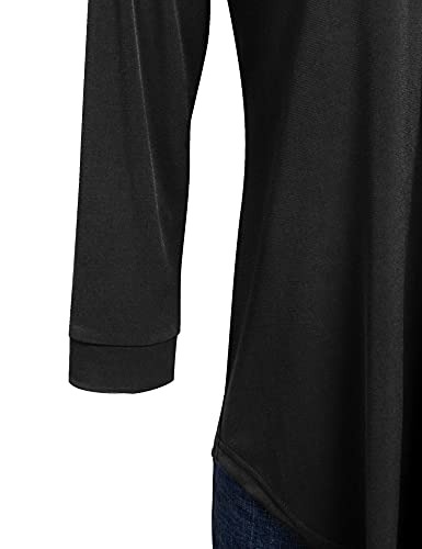 Timeson Blouses For Women 2022,Tunic Tops With 3/4 Sleeves Polyester High V Neck Silk Blouse For Casual Work Plus Size Ladies 3/4 Sleeve Dressy Business Office Shirts Flowy Button-Down Juniors Black #TOP4