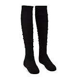 homfanseec Scrunch Football Socks, Extra Long Padded Athletic Socks with Ankle Support, 1 Pair(COLOR:black)