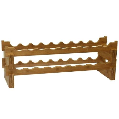 Soporte para Botellas de Vino Bamboo Beige 18 Botellas miniatura 1