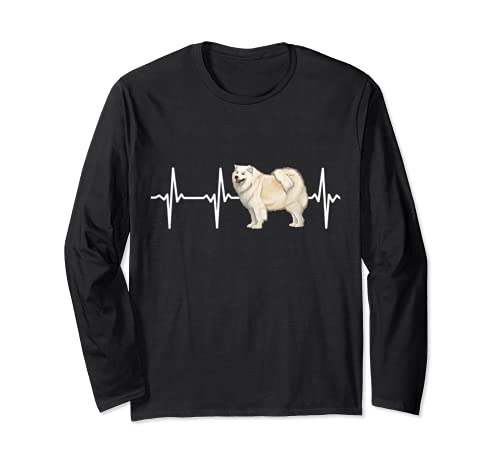 Samoyed Heartbeat Love My Dog Long Sleeve T-Shirt, Black
