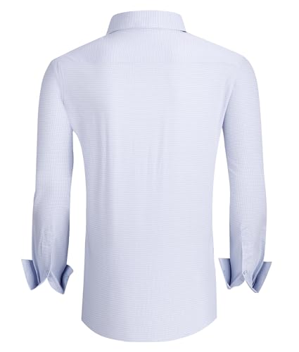 Alex Vando Mens Bamboo Dress Shirts Wrinkle Free Regular Fit Stretch Button Down Shirt