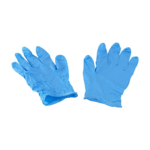 Mr Clean Nitrile Gloves Disposable Single Use Latex-Free & Powder-Free Non-Sterile Multipurpose Uses One Size Fits Most Tear & Puncture Resistant Design 9.5-Inch Long with Beaded Cuff, 80-Count, Blue