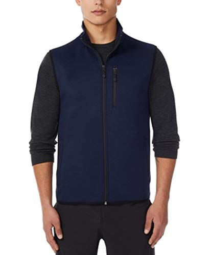 32 DEGREES Mens Full Zip Fleece Vest, Blue, Large