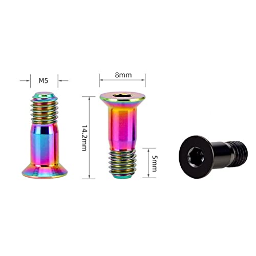 Ihreesy 2Pcs Bicycle Rear Derailleur Screws,M5 Bike Rear Derailleur Guide Wheel Screws Titanium Alloy Rear Derailleur Pulley Bolt For Mtb Bicycle,Gold #TOP2