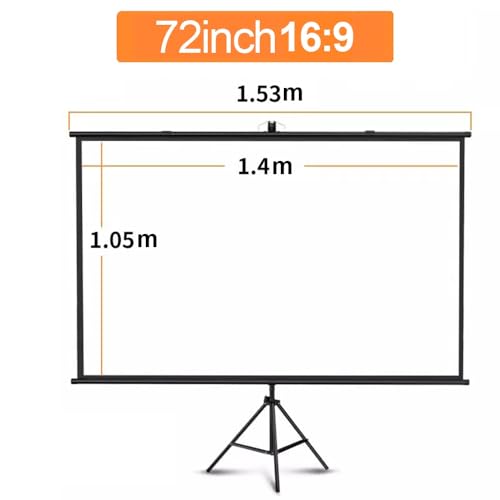 Pantalla de proyector manual 72 pulgadas 16:9 con trípode miniatura 7