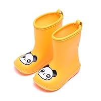ENEN Rain Boots for Kids Girls and Boy, Rain Boots Toddler 1-9yrs Unisex Children Wellies Waterproof Non-Slip Rubber Gripped Sole for Spring Summer, School, Outdoors (Yellow Panda,12)