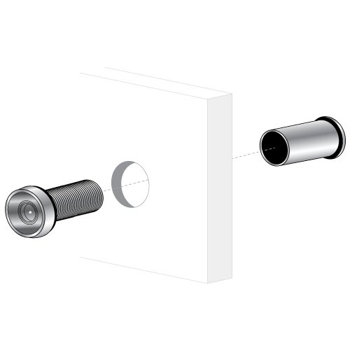 Pro-Lok 190° 1/2" Door Viewer (Acabado Cromado) miniatura 2