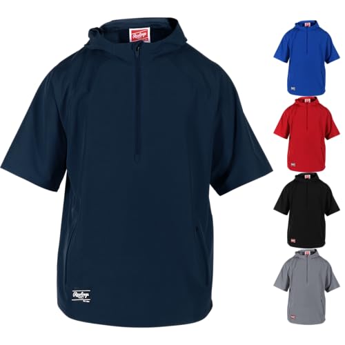 Rawlings Men's Standard Short Sleeve Cage Jacket, Navy