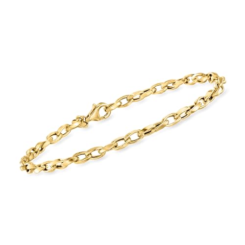 Ross-Simons Italian 3mm 18kt Yellow Gold Twisted Cable-Chain Bracelet