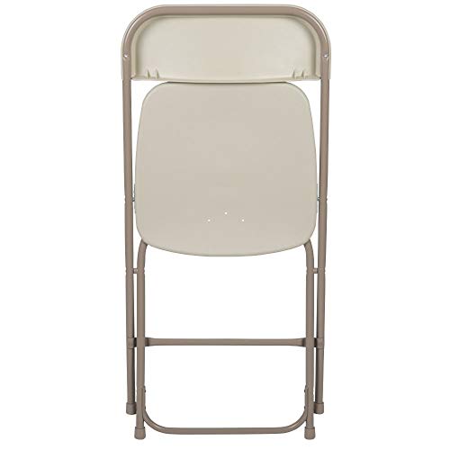 Image of Flash Furniture Hercules Series Plastic Folding Chair - Beige - 2 Pack 650LB Weight Capacity Comfortable Event Chair-Lightweight Folding Chair
