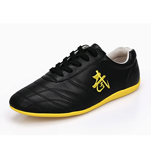 fayengan Taekwondo Sport Gym Shoes, Unisex Boxing Karate Kung Fu Tai Chi Trainning Shoes for Children Adults (Color : Black, Size : 29 EU)