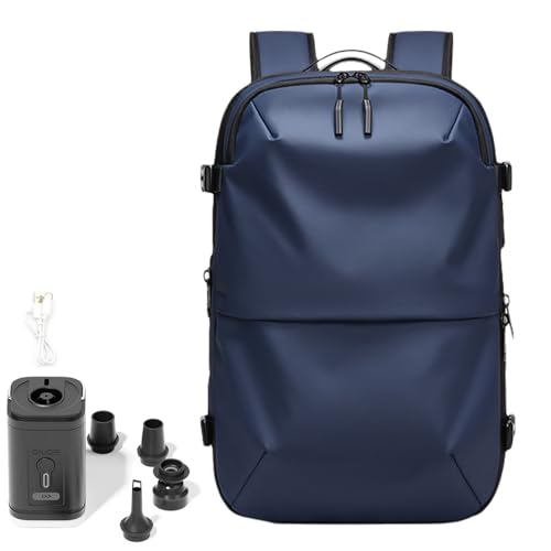 Ezyvac Backpack, 60L Ezyvac Advanced Expandable Air Vacuum Compression Travel Rucksack, Waterproof Anti-Theft (B-Blue)