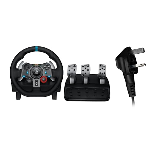 Logitech G G29 Driving Force volante da corsa e pedali, Spina di alimentazione britannica - Nero
