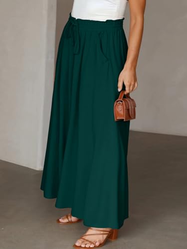 Plus Size Womens Wide Leg Pants Casual Elastic High Waist Flowy Pants Drawstring Palazzo Pants with Pockets2