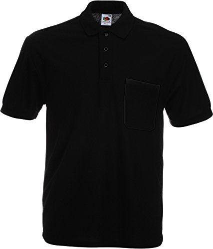 Preisvergleich Produktbild Fruit of the Loom 633080 Poloshirt mit Brusttasche, Schwarz L