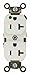 Leviton 8300-HLW 20-Amp, 125 Volt, Extra Heavy Duty Duplex Receptacle, Straight Blade, Self Grounding, Illuminated, White